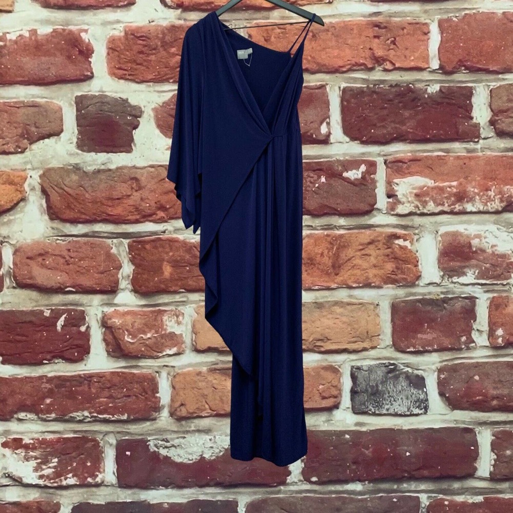 Asos Maxi Dress Women’s Size 4 Purple One Kimono Drape Sleeve Stretchy Flowy
